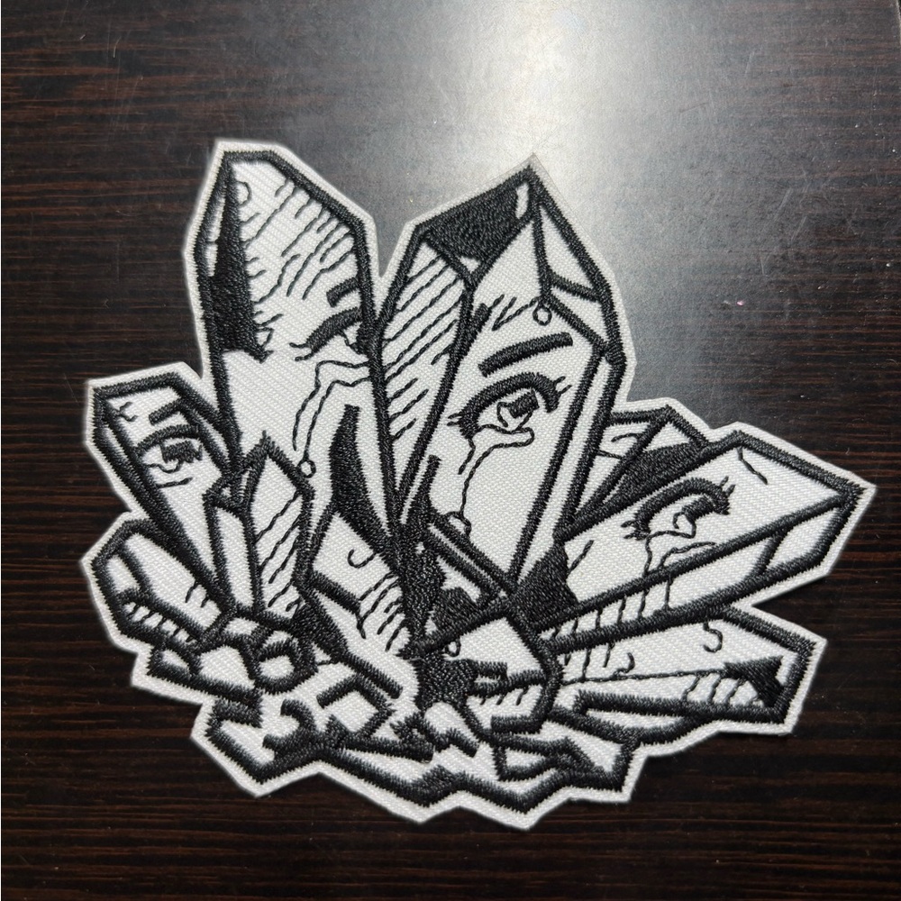 Crystal cluster pop art tears eyes iron on patch